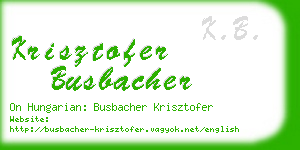 krisztofer busbacher business card